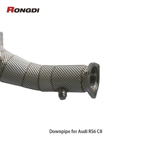 304 Stainless Steel Exhaust Downpipe for Audi RS6/RS7 C8 4.0T TFSI V8 2021-2024 Heat Shield Exhaust Pipe - Product Image 5