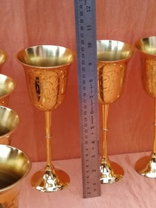 Traditional Handmade Brass <b>Wine</b> <b>Goblet</b> Engraved Chalice Vintage Metal Cup Antique Drinking Glass Barware Wedding Decor - Product Image 3