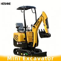 Mini-excavatrice hydraulique de 1,5 tonne avec moteur puissant, petite excavatrice sur chenilles, micro-excavatrice, excavatrice compacte sur chenilles