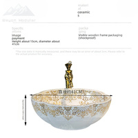 Wayon Lavabo d'intérieur de style européen Lavabo d'art en porcelaine avec design floral et lavabo ménager en céramique de forme florale