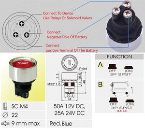 汽车遥控无钥匙一键启动开关，带 3 针银触点，50A 12V 瞬时按钮，带 LED 照明汽车开关 - Product Image 6