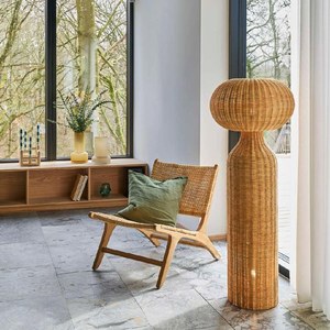 Rattan Woven Floor <b>Lamp</b> Led Light Source For Living Room Bedroom <b>Study</b> Tea Room Decorative Art Lighting - Product Image 1
