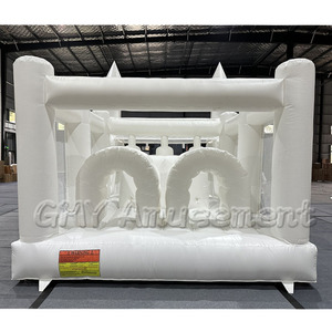 Commerciale di grado 18oz in PVC bianco di rimbalzo della casa a ostacoli percorso ad ostacoli gioco gonfiabile percorso a ostacoli - Product Image 4