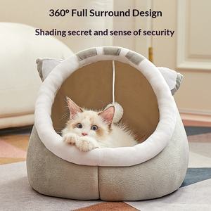 Nouveau Nid pour Chat Populaire sur <span class=keywords><strong>Internet</strong></span>, Toutes Saisons, Semi-Fermé, Détachable, Lavable, Maison Chaude d'Hiver pour Chat - Product Image 5