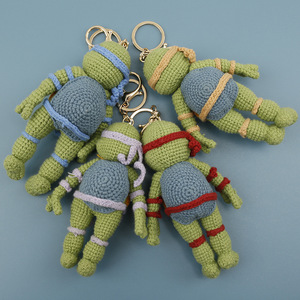 Porte-clés tortue en laine tricotée à la main, motif tortues <span class=keywords><strong>ninja</strong></span> anime, au design frais et mignon, pour sacs - Product Image 3