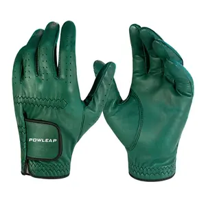 Couleur Verte adaptée aux besoins du client En Gros Cuir Golfeur Gants WeatherSof Respirant Résistant À L'usure En Peau De Mouton Gants de Golf usine