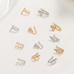 คลิปหนีบ<span class=keywords><strong>จมูก</strong></span>ทองแดงแบบไม่ต้องเจาะ ดีไซน์รูปดาว หัวใจ มงกุฎ ประดับเพชรซิร์คอน สไตล์วินเทจ สำหรับงานแต่งงาน ขายดีในยุโรปและอเมริกา - Product Image 2