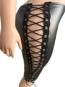 G01362C Punk gotico Sexy in <span class=keywords><strong>pelle</strong></span> fasciante <span class=keywords><strong>pantaloni</strong></span> Patchwork da <span class=keywords><strong>donna</strong></span> in tinta unita <span class=keywords><strong>pantaloni</strong></span> aderenti traforati da <span class=keywords><strong>donna</strong></span> <span class=keywords><strong>pantaloni</strong></span> Streetwear da <span class=keywords><strong>donna</strong></span> - Product Image 4