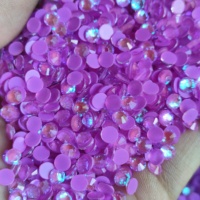 Strass en verre ZK Bulk SS20 violet fluo AB, non thermocollant, à dos plat, 1440 pièces, 12 facettes, écologique