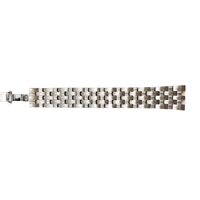 Bracelet de montre en acier inoxydable à texture verticale Wang Bead, bracelet en métal brossé, bracelet fin pour femmes, montres intelligentes élégantes