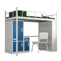 Nouveau Design Structure à boucle lit Loft Inter-dortoir avec combinaison armoire et bureau lit superposé pour adultes