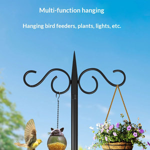 Crochets de <span class=keywords><strong>berger</strong></span> doubles pour l'extérieur, poteau d'alimentation pour oiseaux robuste de 108 pouces avec base à 5 branches, crochet de <span class=keywords><strong>berger</strong></span> réglable - Product Image 5