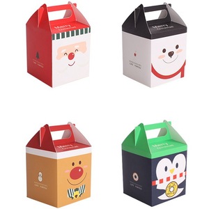 Candy Gift Paper Christmas Eve Apple Food Packaging Foldable Small Christmas Gift Box