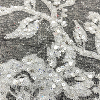 Dentelle à paillettes bleu Royal pour robe de mariée, design fantaisiste, à motifs personnalisés, P1185