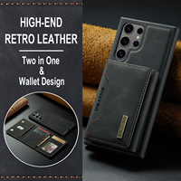 Étui de téléphone de poche de carte magnétique en cuir détachable pour Galaxy S22 S23 S24 plus étui portefeuille Ultra de luxe pour Samsung S22 Ultra