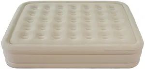 Colchón de cama para dormir de aire inflable de tamaño completo de doble capa de PVC flocado duradero de alta calidad para acampar y uso doméstico