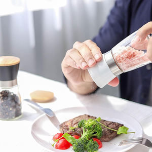 Classica cucina spezie condimento macinino vasetto manuale macinino sale e pepe con coperchio macina bambù - Product Image 5