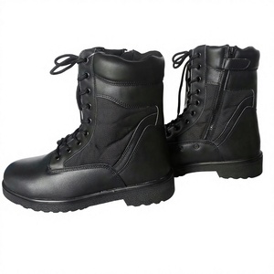 Botas de Tobillo HPB1009 de Cuero Negro con Cremallera Interior, Antideslizantes, para Exteriores, Todas las Estaciones, Calzado Táctico de Senderismo, Venta al Por Mayor MOQ - Product Image 6
