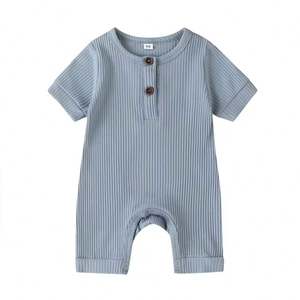 Nouveau-né bébé fille bébé garçon Onesie couleur unie une pièce enfant en bas âge garçon fille décontracté vêtements confortables - Product Image 2