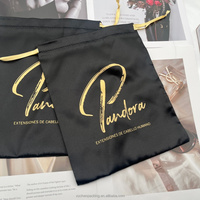 Sacs de rangement pour cheveux en satin, sacs pour perruques 100% cheveux humains, sacs cadeaux de luxe en soie pour extensions de cheveux avec logo personnalisé