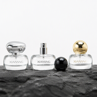 Botol Parfum Kaca 15ml dengan Tutup Bola Bulat Pilihan Warna Emas Hitam Perak Botol Mini Transparan OEM Logo Kustom