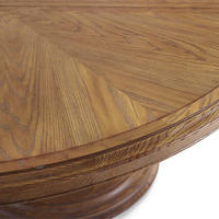 Table de salle à manger ronde en bois massif de chêne, taille personnalisable, meubles de salon