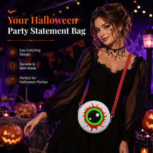 Glow in the Dark Halloween Eyeball Crossbody Bag Silicone Candy Bag Cute Spooky Party Gift Accessory <b>for</b> Kids Adults Wholesale - Product Image 3