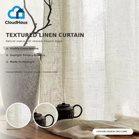 Échantillon de rideaux semi-transparents en lin bleu sarcelle, assortis pour le traitement des fenêtres de salon moderne et la décoration intérieure