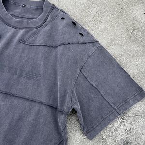 T-shirt surdimensionné en coton vintage streetwear, imprimé personnalisé, délavé, lourd, effet délavé à l'acide, fabricant de t-shirts - Product Image 4