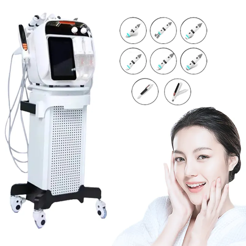 8 EN 1 Diamant Peeling Hydrofaciaux Jet D'eau Aqua Facial Hydra Dermabrasion Machine