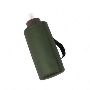 Bouteille d'eau pliable OEM/ODM 1L 1,5L bleue verte grise en TPU pour la course, gourde souple pliable - Product Image 5