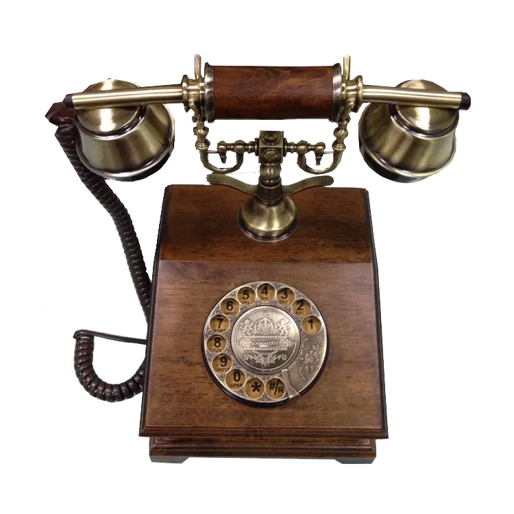 Домашний Ретро вращающийся античный деревянный старомодный Настольный телефон