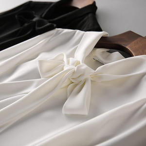 Camicia Casual da <span class=keywords><strong>donna</strong></span> camicetta estiva con bottone a maniche lunghe con collo a papillon camicette da <span class=keywords><strong>donna</strong></span> - Product Image 4