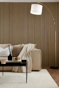 Panneaux muraux acoustiques <span class=keywords><strong>de</strong></span> luxe en chêne <span class=keywords><strong>américain</strong></span> Panneaux muraux en bois à lamelles au design moderne et original pour <span class=keywords><strong>studio</strong></span> - Product Image 6