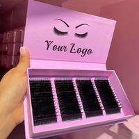 Bulu Mata Ekstensi Fadvan Luxury Private Label Cashmere Lash Trays Siberian Mink Individual Matte Black 0.03 Volume