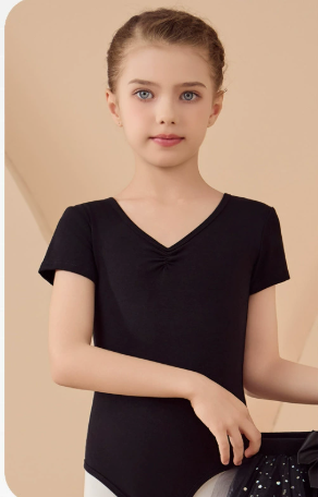 Black short sleeve leotard