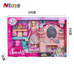 Juego combinado de mesa de tocador y disfraz de muñeca de moda de cuerpo sólido de 11,5 pulgadas encantador barato para niñas regalos de tiempo de juego Regalo Para Ninas - Product Image 2