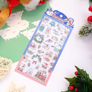 Nekoni Feliz <span class=keywords><strong>Navidad</strong></span> Sparkle Bling pegatinas brillo pegatinas lindo conejo gato perro oso Animal PVC calcomanía pegatinas impermeables - Product Image 4