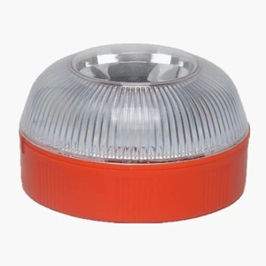 Luz de advertencia intermitente LED roja con montaje magnético, alimentada por batería, para tráfico en carreteras, material de PC, IP65 - Product Image 1