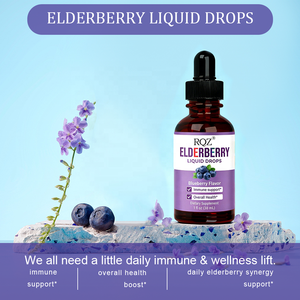 Gotas Líquidas de Sabugueiro (Sabor de Mirtilo) - Suplemento Dietético para Suporte Imunológico e Saúde Geral |   1 Fl oz (30mL) |   OEM/ODM - Product Image 3