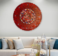 Abstrait Coloré Nordique Texture Peinture Sculpture Art Travail Peinture 3D Bois Sculpté Moderne Peinture Murale Avec Cadre