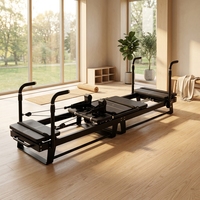 Machine de Pilates Xformer Reformer portable et réglable en aluminium noir durable pour la santé, le fitness, les studios et les salles de sport