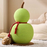 Griffoir pour chat de luxe en forme de gourde, mignon, en corde de chanvre, design vertical, avec boule, extra-haut, très durable, ne perd pas ses fibres