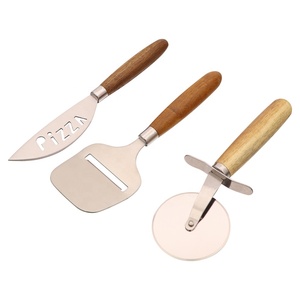 Confezione regalo 3 pezzi strumenti per <span class=keywords><strong>pizza</strong></span> in acciaio inossidabile con manico in legno di acacia <span class=keywords><strong>Set</strong></span> di <span class=keywords><strong>coltelli</strong></span> per formaggio - Product Image 3