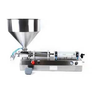 Single head piston filling machine cosmetic cream hair wax body butter filler hot filling machine with hopper and mixer