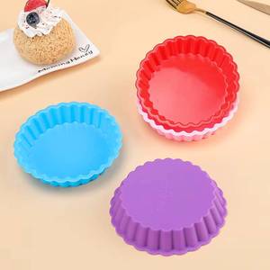 MUYULINS <b>Baking</b> Pan 10cm Non-Stick Food Grade Mini Round <b>Silicone</b> Muffin Cake Mold - Product Image 1
