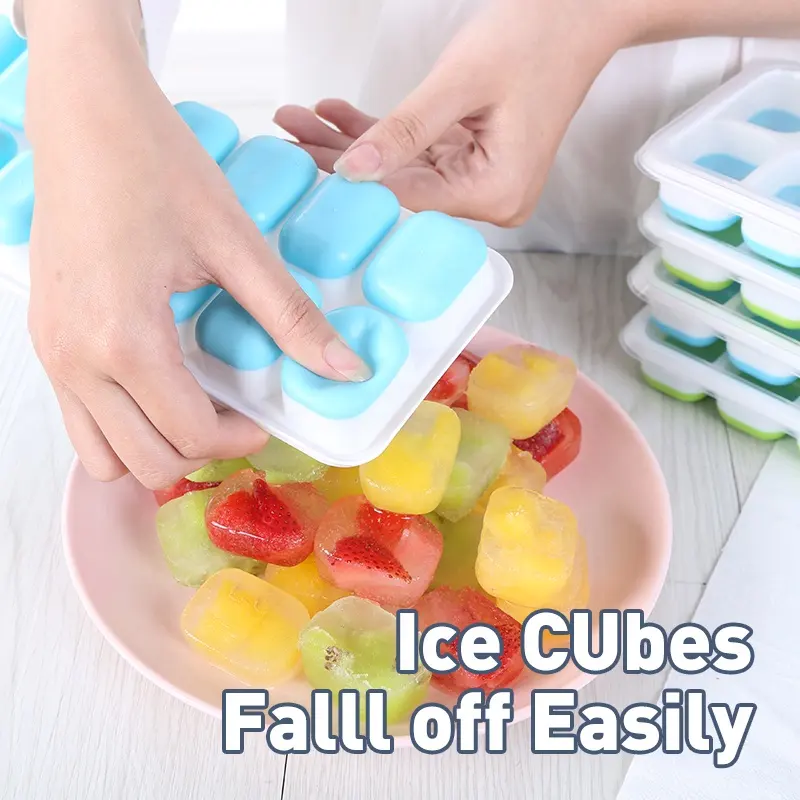 Food Grade PP Plastic Ice Cube Tray Silicone Ice Cube Ice Maker Mold Easy to Release