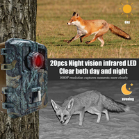 Cámara de rastreo digital mini Borme DL003 1080P 16MP, gran angular con disparo rápido, 20 LED de visión nocturna para monitoreo de vida silvestre