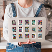 50 pièces mode squelette Tarot carte Graffiti autocollants pour bouteille décoration murale crâne autocollant