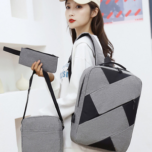 <span class=keywords><strong>Sac</strong></span> à <span class=keywords><strong>dos</strong></span> pour ordinateur portable au design géométrique avec port de charge USB, <span class=keywords><strong>sac</strong></span> de voyage d'affaires moderne pour hommes et femmes, idéal pour le travail et l'université, <span class=keywords><strong>bleu</strong></span> <span class=keywords><strong>marine</strong></span> - Product Image 3